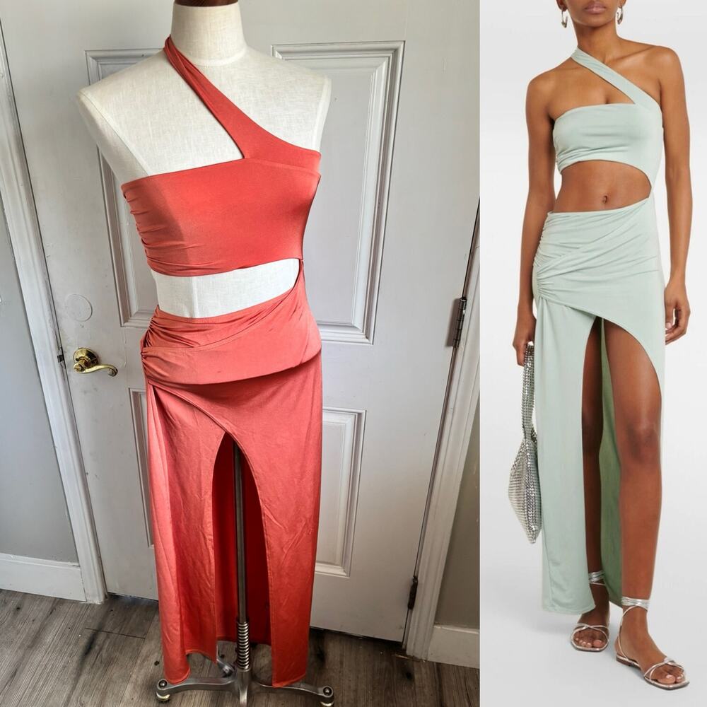 Jade swim Gava cutout maxi dress size medium in RARE melon color